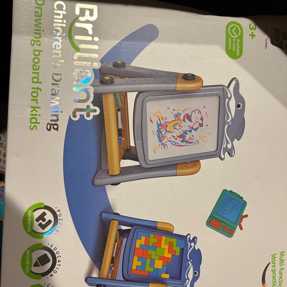 Brilliant Kids Drawing Board - Blue and Tan